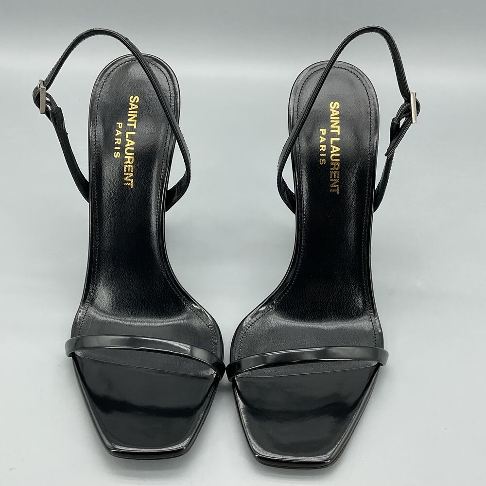 NEW Saint Laurent Women 110mm Opyum YSL Patent Leather Sandal Black 9.5/39.5 - Picture 3 of 10